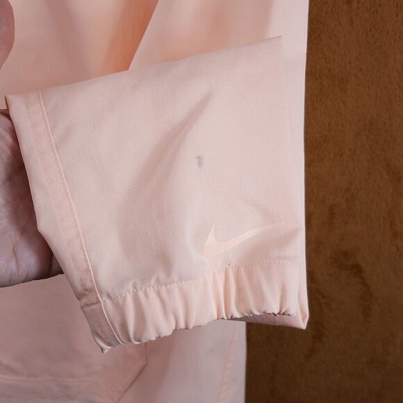 NIKE Running Jacket Womens XL Pastel Pink Pullover Loose Fit Hooded Windbreaker - Picture 4 of 11